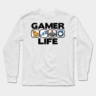 Gamer Life Eat Sleep Repeat Level Up Jahr Birthday Gaming Long Sleeve T-Shirt